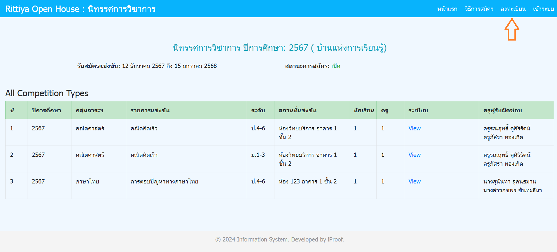 การสมัครแข่งขัน