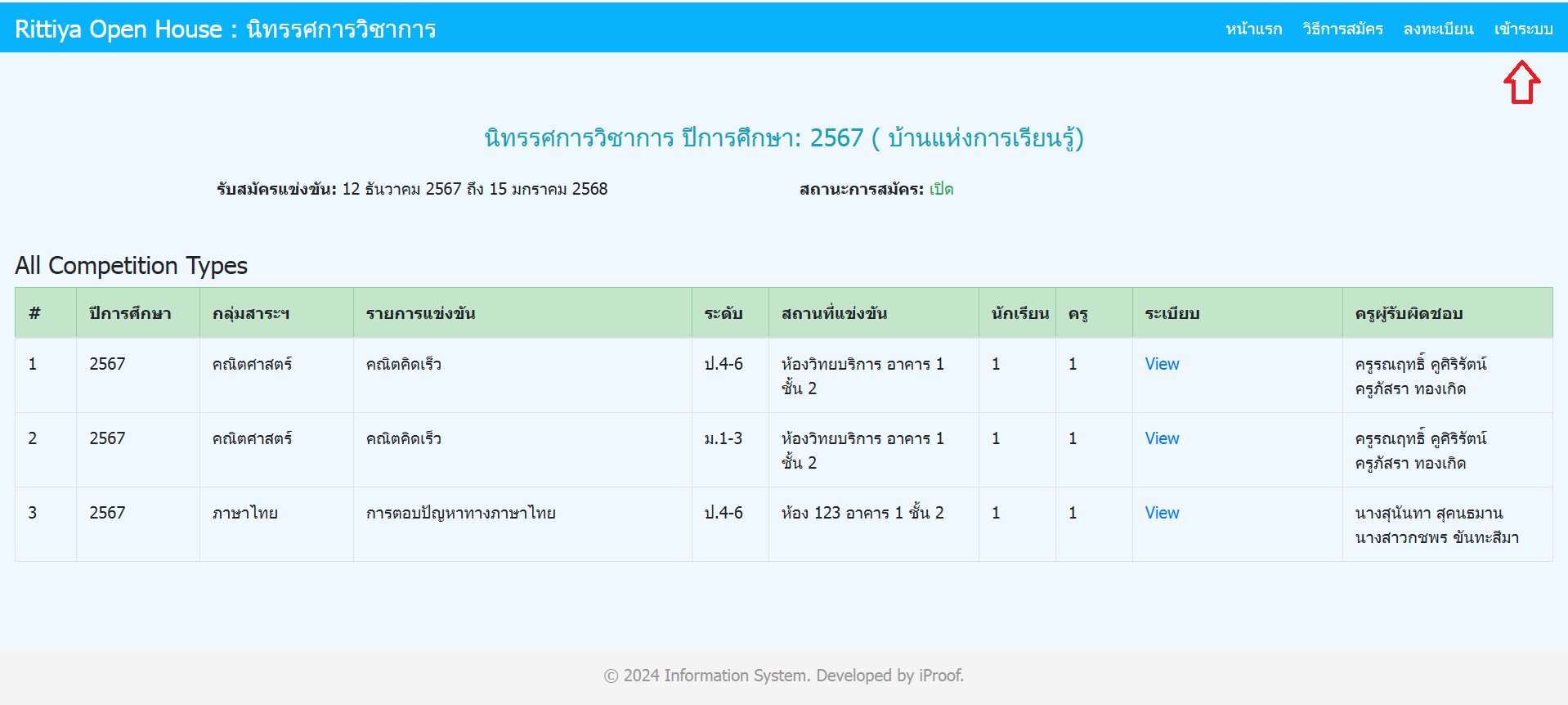 การสมัครแข่งขัน